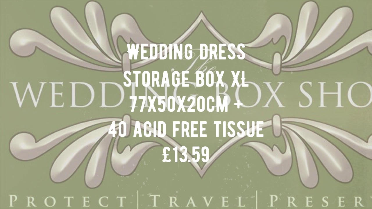 Watch video Wedding dress storage box XL 77x50x20cm + 40 acid free tissue Now Wedding dress storage box XL 77x50x20cm + 40 acid free tissue