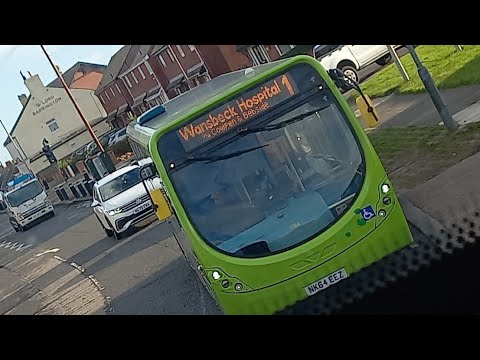 Arriva Northumbria 1586/NK64 EEZ On the 1 seen in Ashington area near to the town centre