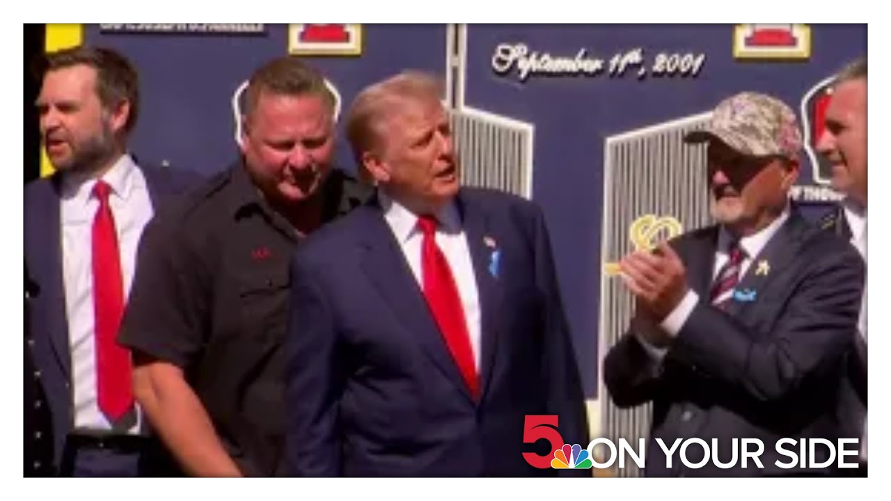 Former President Trump, VP candidate Vance visit fire station after 9/11 commemoration ceremony