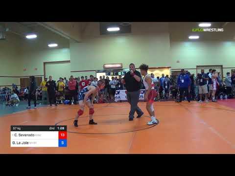 2018 Marine Corps US Open/UWW Junior Freestyle 57 Rnd Of 16 - Cevion Severado (NYAC) Vs. Dominic L