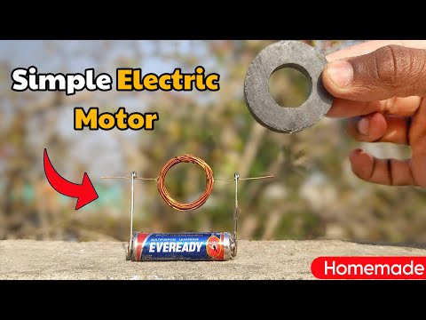 How to Make Simple Electric Motor At Home Using Safety Pins - Copper wire DC Motor