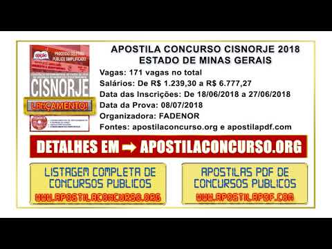 Apostila Concurso CISNORJE 2018 PDF Download e Impressa