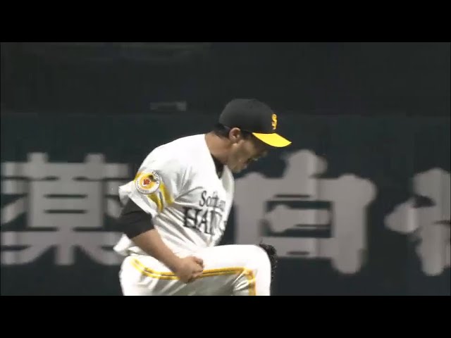 【7回表】マウンドで雄叫び!! ホークス・五十嵐 空振り三振でピンチを凌ぐ!! 2015/5/8 H-E