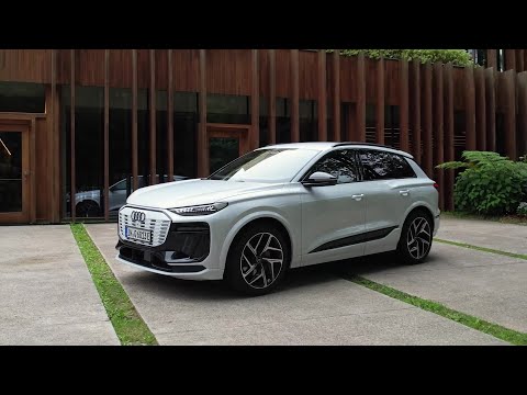 新型Audi Q6 e-tron quattroのデザインプレビュー：グレイシャーホワイトメタリックで魅せる電動SUVの真価