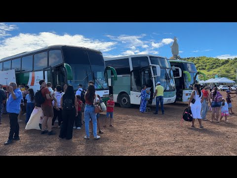 Veja a chegada dos ônibus com os romeiros no santuário de santa rita de cássia 21/05/2026