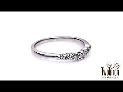 0.5ct. Nine Round Stone Double Shared Prong Curved Shadow Band - TwoBirch TB-CR-0019-WG-H