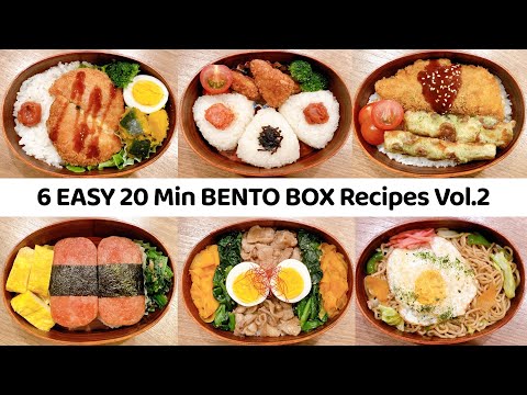 6 EASY 20 Min Japanese Lunch Box Recipes for Beginners Vol.2 - Ham & Cheese Cutlet Bento Box, etc.