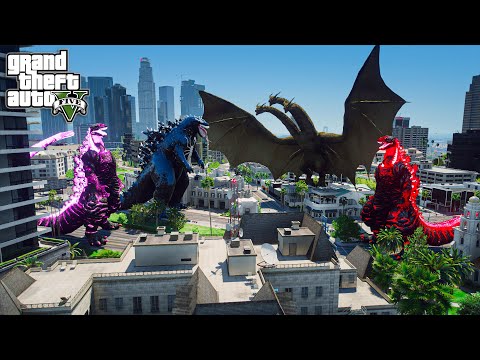 Shin Godzilla, Venom Godzilla vs Red Shin Godzilla, King Ghidorah ( GTA V Mods )