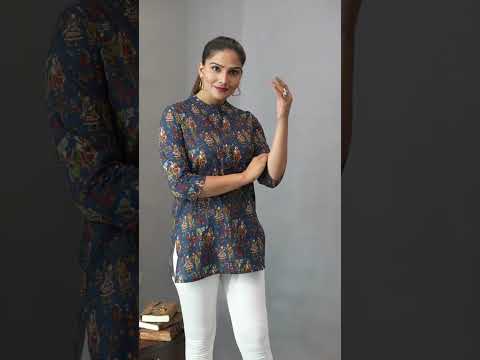 Indian Hand Block Printed Cotton Short Kurta for Women - Etsy UK | Kurti  tops for jeans, Cotton shorts, Printed cotton