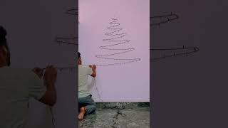 Make simple ChristmasTree with serial lights✨#christmastree #christmas #diy #diycrafts #shorts  #fyp