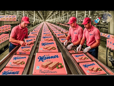 Wie werden Manner Waffeln in einer Fabrik hergestellt?