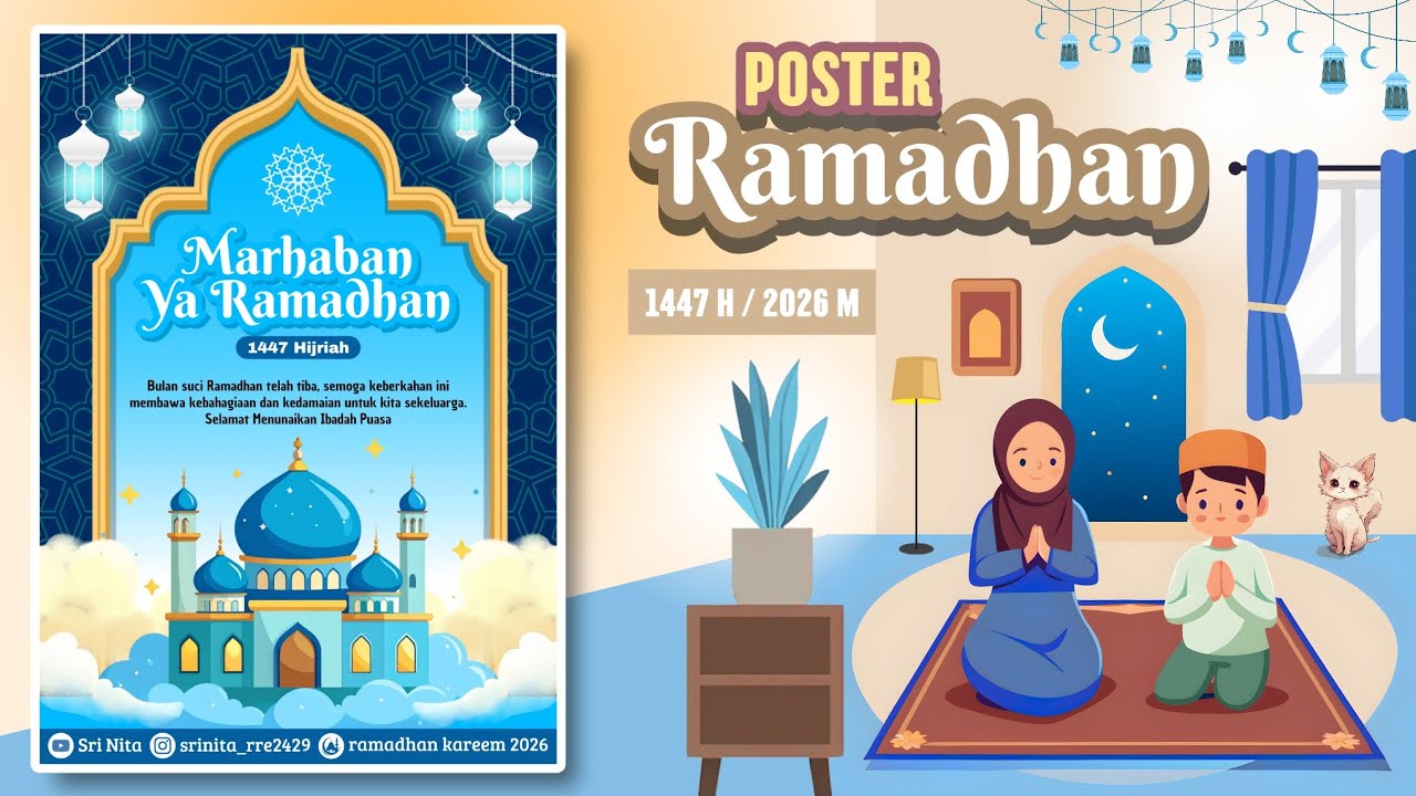 How to Make a Ramadan Poster in Canva || 1447 H / 2026 M