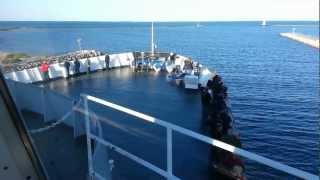 preview picture of video 'View From Pilot House, S.S. Badger Leaving Ludington, Morning Of September 25, 2012'