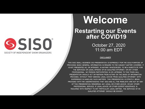 SISO Small Business SIG - Restarting Events during COVID-19