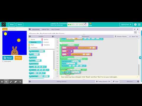 Code.org - CSD Unit 3 - Interactive Animations and Games ('20-'21): Functions #10