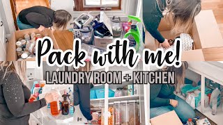 PACK WITH ME FOR A CROSS COUNTRY MOVE PACK THE KITCHEN AND LAUNDRY ROOM WITH ME | DECLUTTER WITH ME
