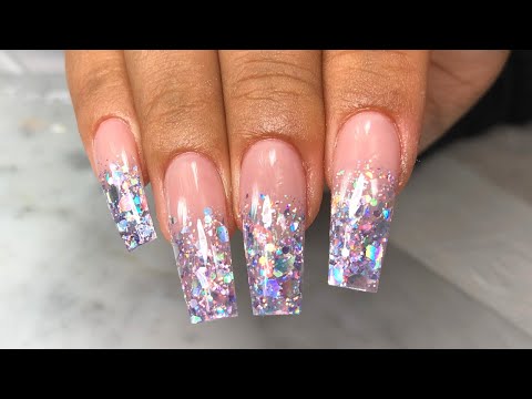 Nude And Sparkle Nails