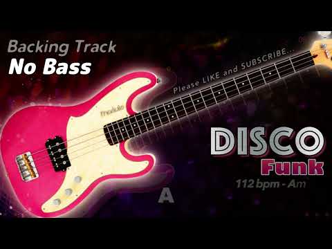 𝄢 DISCO FUNK Backing Track - No Bass - Backing track for bass. 112 BPM in Am. #backingtrack