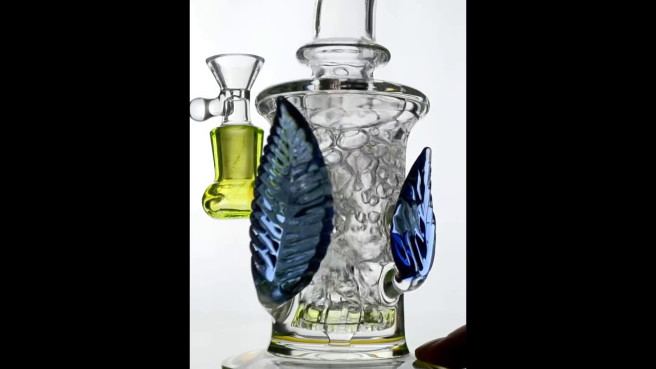 Blue Leaf Showerhead Perc Water Pipe video thumbnail