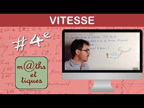 Effectuer des calculs de vitesse - Quatrième