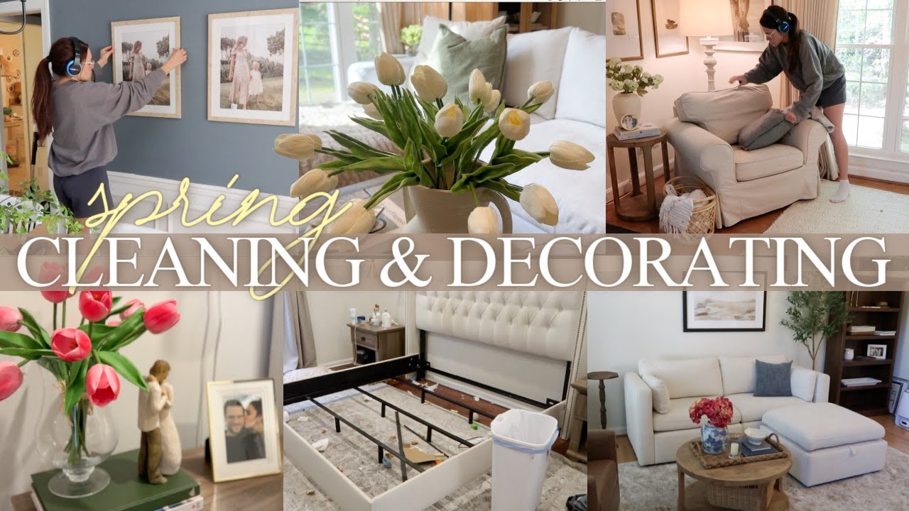 SPRING CLEAN & DECORATE WITH ME | WHOLE HOUSE CLEANING MOTIVATION & HOME DECORATING IDEAS 2025