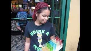 video clip - new orleans - bar girl on the street selling "jello shots" - sidneysealine