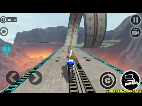 Impossible Moto Bike Tracks 3D: Blue Bike Driving Stunts Simulator Levels 1 -  9 Completed Gameplay