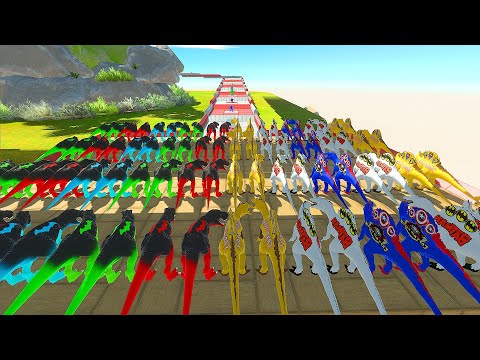 BATMAN T-REX VS BATMAN DINOSAURS DEATH CLIMB - Animal Revolt Battle Simulator