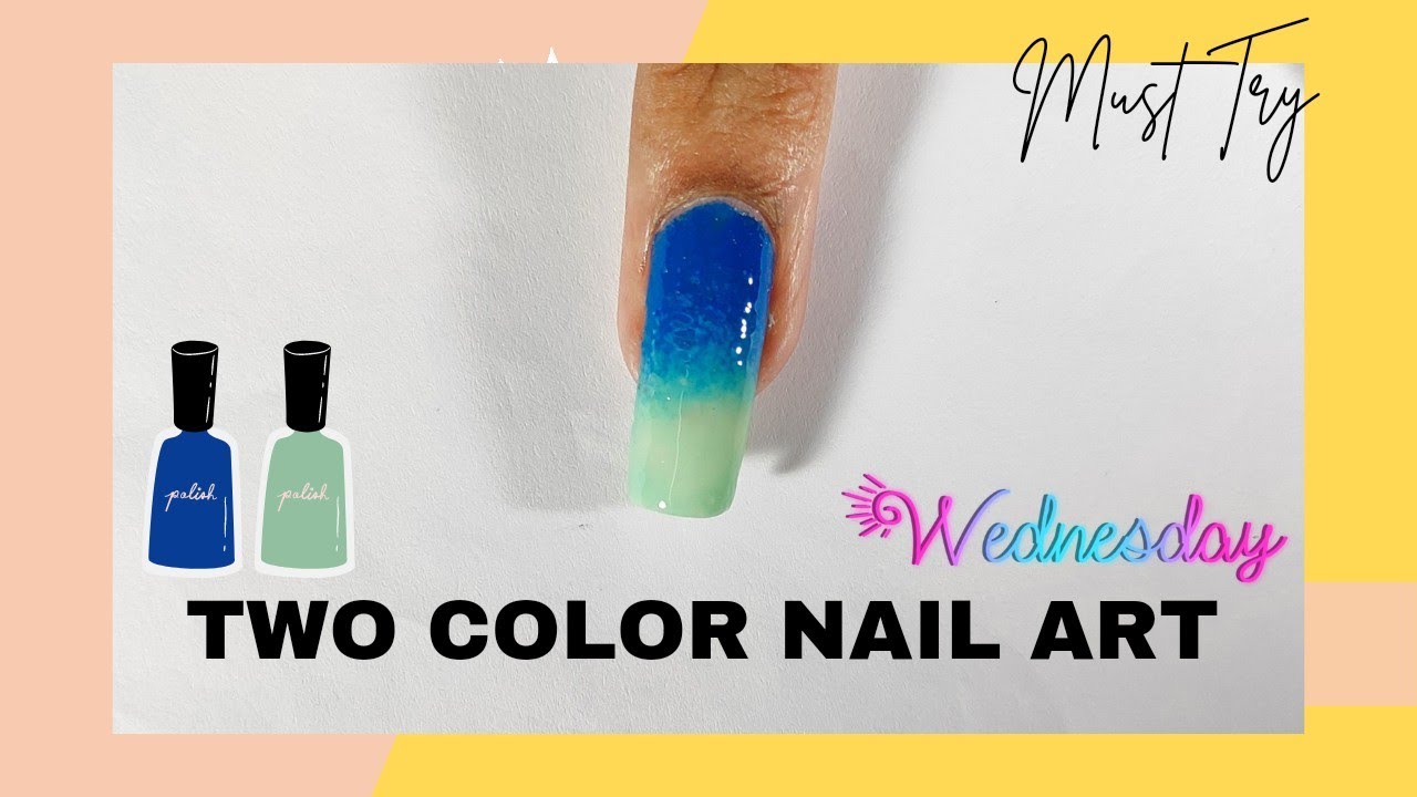 Sea Green & Blue Gradient Nail Art | #shorts