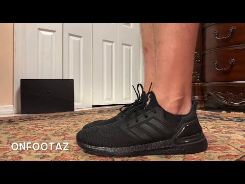 Adidas UltraBoost 20 Triple Black On Foot