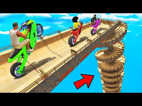 SHINCHAN AND FRANKLIN TRIED THE INSANE SPIRAL MEGA RAMP PARKOUR CHALLENGE GTA 5