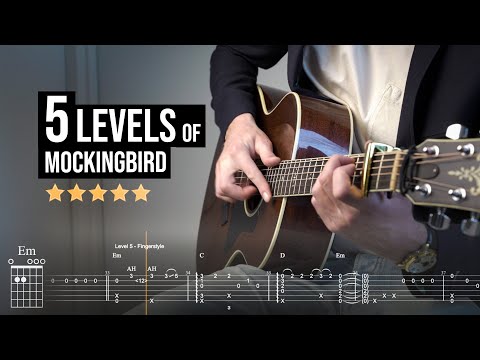 "Mockingbird" in 5 Levels (Eminem fingerstyle guitar cover) | Tabs + Chords + Lyrics