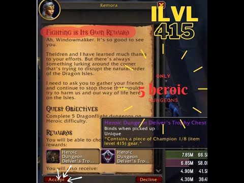 FASTEST way to item level 415 gear EVERY week! #dragonflight #worldofwarcraft