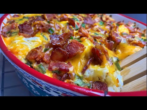 Fully Loaded Twice Baked Potato Casserole Recipe | Easy Cheesy Potatoes
