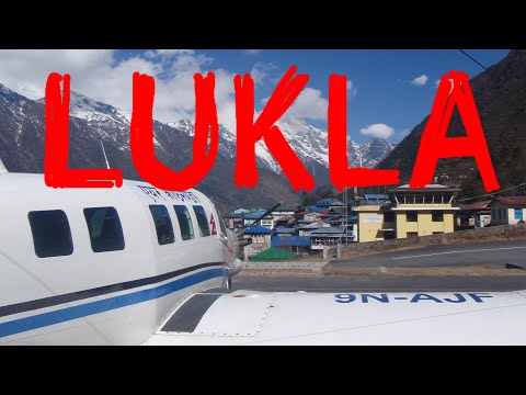 Lukla landing - cockpit view
