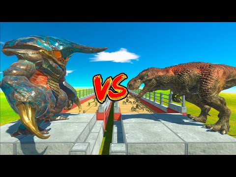 T-Rex VS Ranthorn Who Is Stronger? In the Battle of The Strip !!! - [Animal Revolt Battle Simulator]