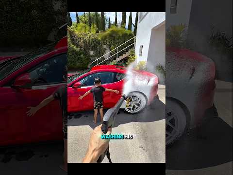 Dad’s Car Wash Turns Into a Ronaldo Surprise! 😱🚗⚽