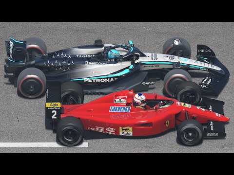 George Russell vs Nigel Mansell | 2025 Mercedes W16 vs 1989 Ferrari 641 (F1-90) | F1 at Monza