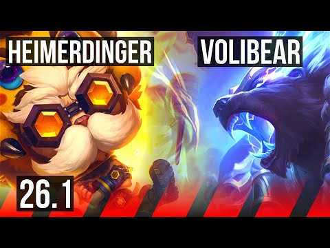 HEIMERDINGER vs VOLIBEAR (TOP) | Good KDA: 6/1/1 | KR Diamond | 26.1