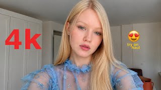 4K Ultimate Micro Bikini Try On Haul | Transparent Lingerie & See-through Dresses 