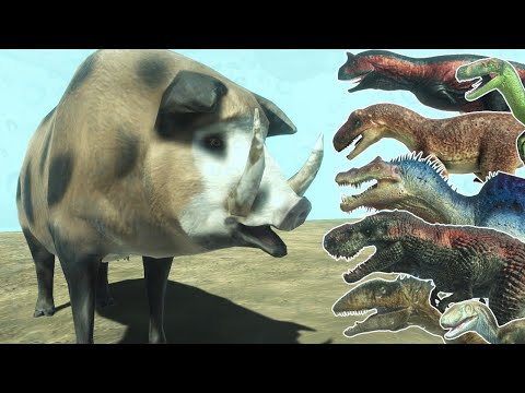 Family Wild Boar VS ALL DINOSAURS - ANIMAL REVOLT BATTLE SIMULATOR