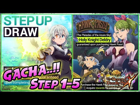 GACHA STEP UP "NEW" ELIZABETH Blue & REVIEW "NEW" HAWK PASS - The Seven Deadly Sins: Grand Cross