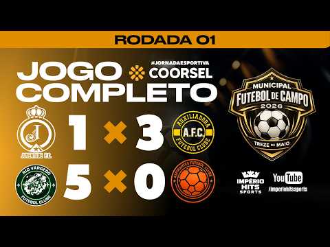 ⚽ JOGO COMPLETO - JUVENTUDE 1  🆚 2 AUXILIADORA  + RIO VARGEDO 5 🆚 0 ASPIRANTES - RODADA 01