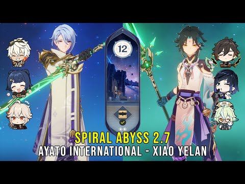 C0 Ayato International and C0 Xiao with Yelan - Genshin Impact Abyss 2.7 - Floor 12 9 Stars