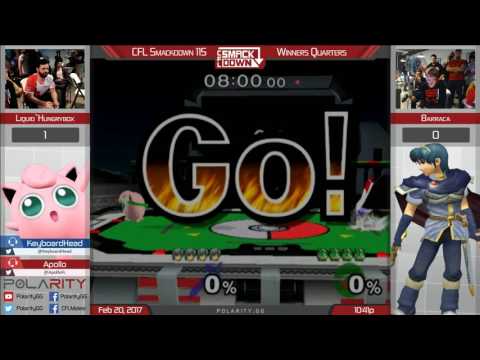 CFL Smackdown 115 Melee - Liquid`Hungrybox (Puff) vs Barraca (Marth) - Winners Quarters
