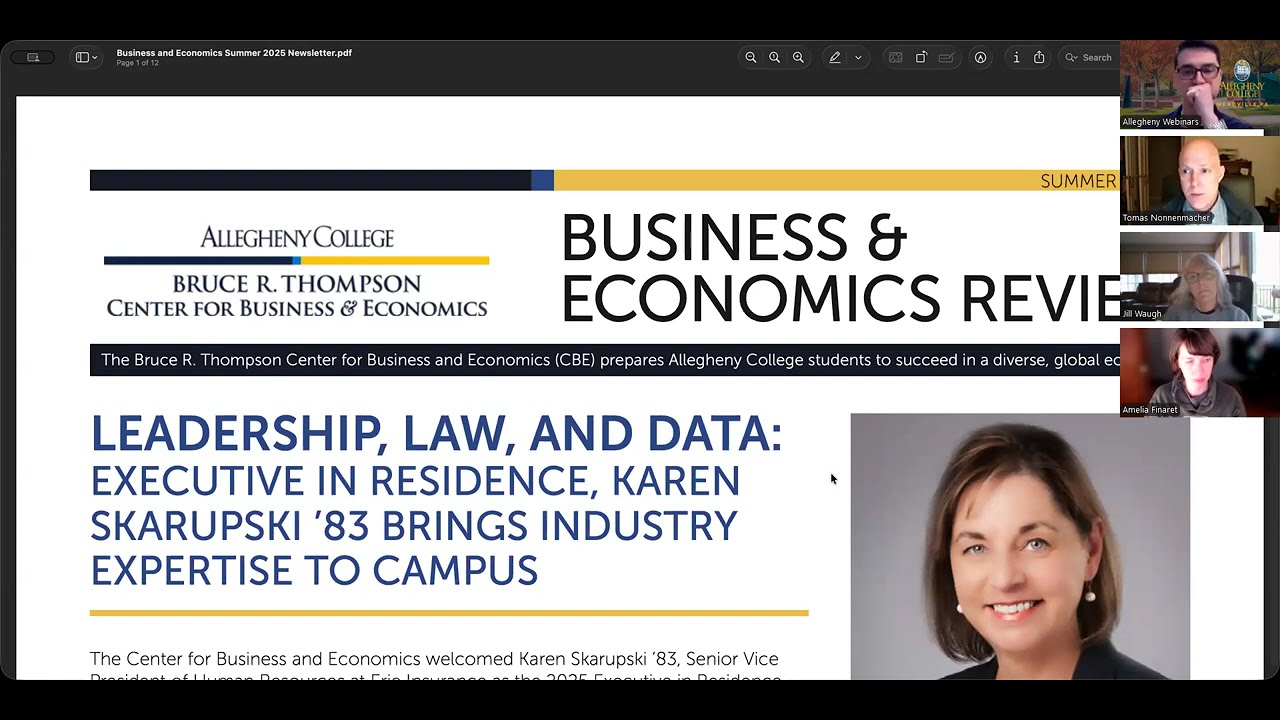 Explore Business and Economics at Allegheny College - Webinar - Allegheny College