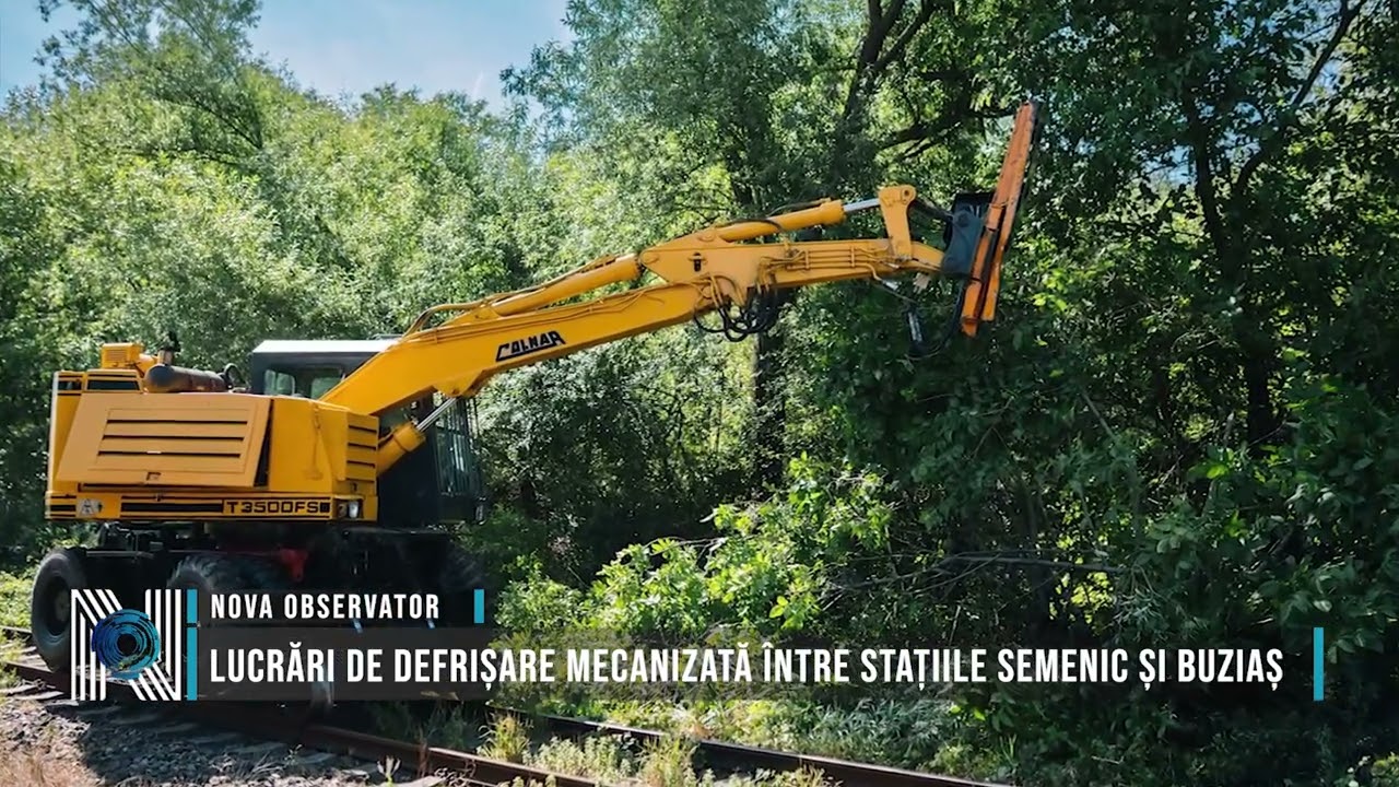Lucrări de defrișare mecanizată între stațiile Semenic și Buziaș