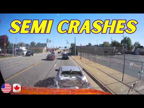 Best of Semi Truck Crashes Compilation - 4