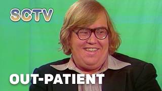 John Candy, Eugene Levy, Joe Flaherty, Catherine O'Hara and Andrea Martin on SCTV Sketch Out-Patient