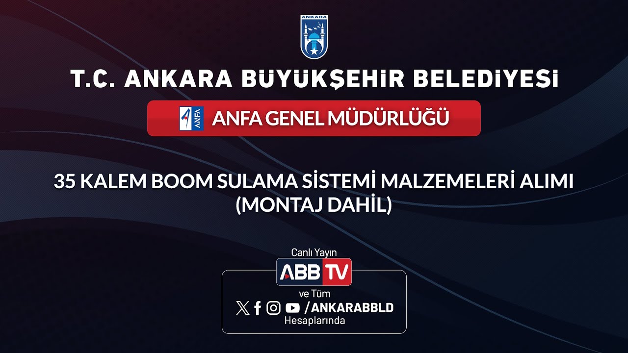 ANFA GENEL MÜDÜRLÜĞÜ - 35 Kalem Boom Sulama Sistemi Malzemeleri Alımı (Montaj Dahil)
